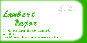 lambert major business card
